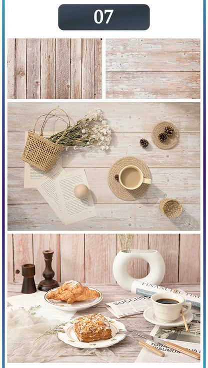 Marble Photography Backdrops 57*87CM 2 Sided Wood Grain Photo Background Wallpaper Studio Waterproof Products Photographic Props