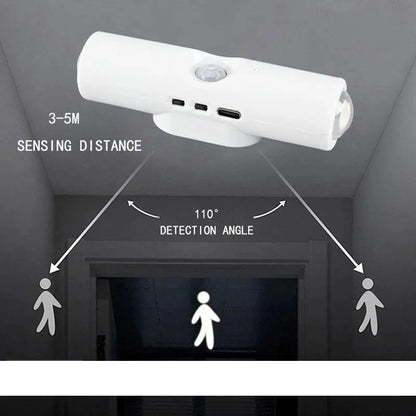 Smart RGB Gradient Night Light Magnetic Motion Sensor Rechargeable Wall Lamp for Bedroom Bathroom Closet Garden Home Decor