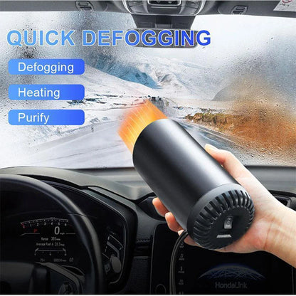 2 in 1 12V 150w Suction Cup Car Heater Windshield Defrost Defogger Car Heat Cool 360° Rotatable Car Accessories Portable Heater