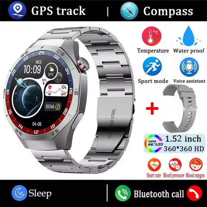 Smart Watch 5 Pro GPS NFC Smartwatch Men 360*360 AMOLED Screen Heart Rate Monitor Bluetooth Call IP67 Waterproof Men Smartwatch