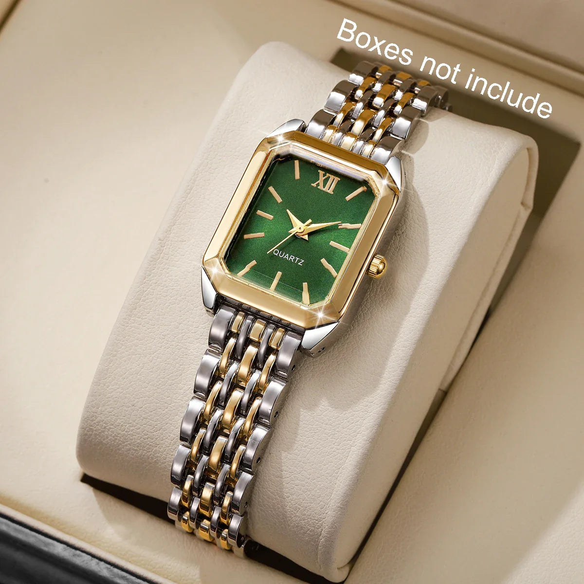 Fashion Mix Gold Women Quartz Watch Ladies Rectangle Roma Dial Wristwatch Reloj Mujer Girls Clock Gift (Without Box)