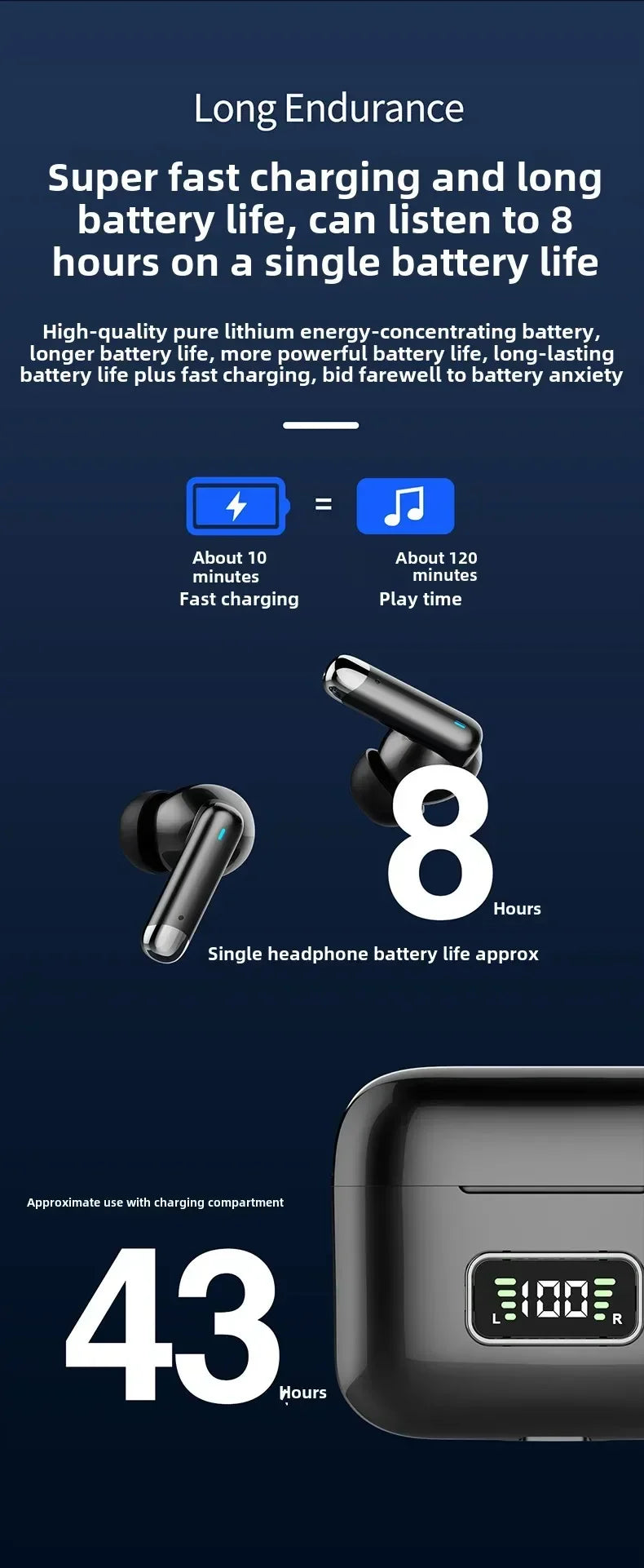 X89 Bluetooth headset Wireless Headphones Sport Earphones Waterproof Noise Reduction in-ear Wireless Earbuds With Mic