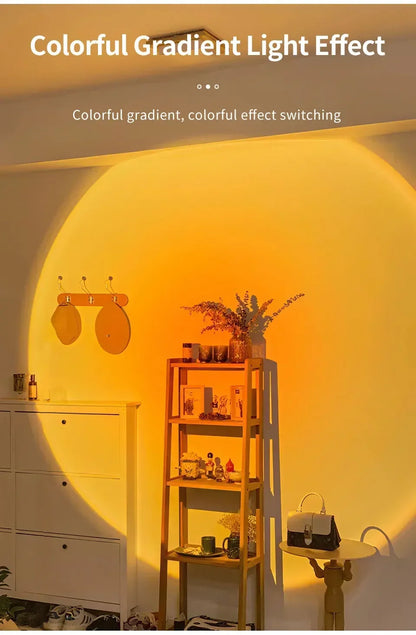 LED Night Light with Motion Sensor Wall Lamp Rechargeable RGB Gradient Ambient Night Lights Magnetic Sunset Lamp Room Decoration