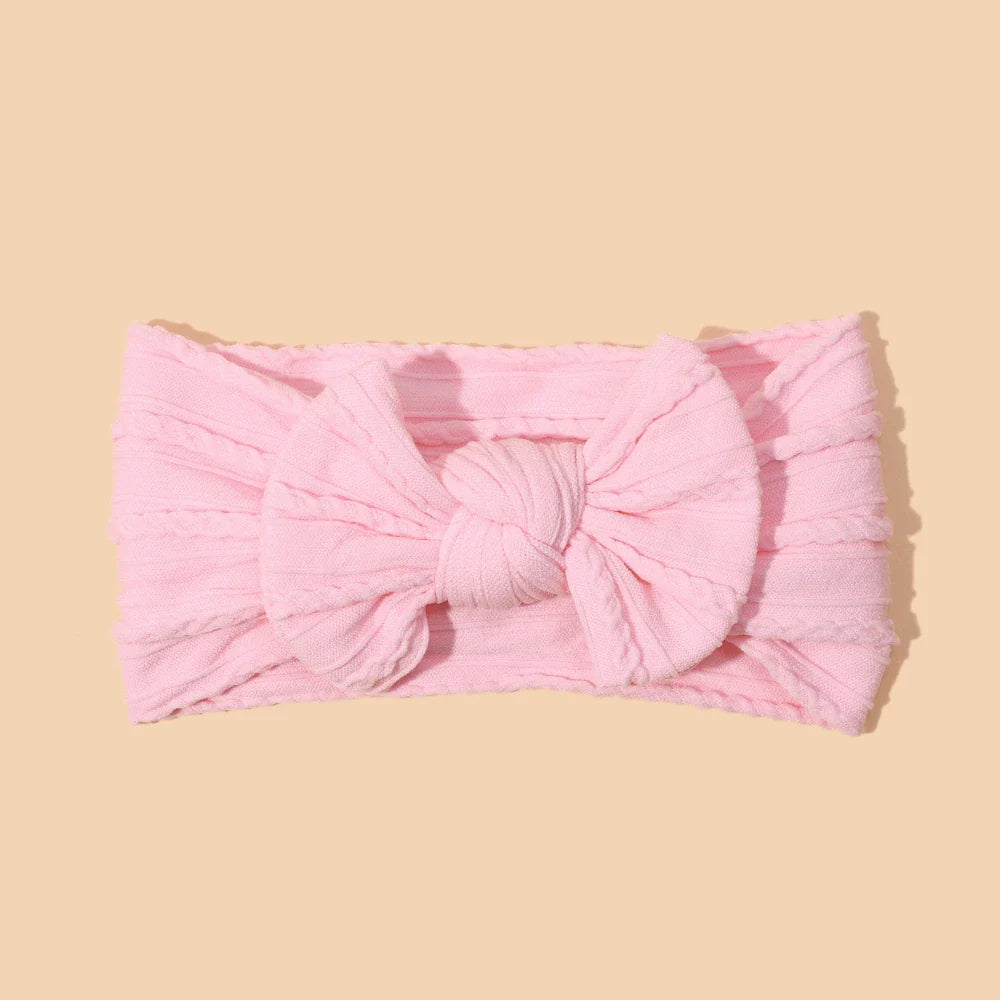 1Pcs Newborn Baby Headband For Girls Elastic Knit Children Turban Baby Bows Soft Nylon Kids Headwear Hair Accessories 32 Colors