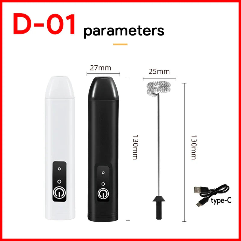 HOT  Electric Milk Frother + Egg Beater Wireless Type-C Charging 3 Speeds Mini Handheld Foam Maker Coffee Whisk Cooking Tools