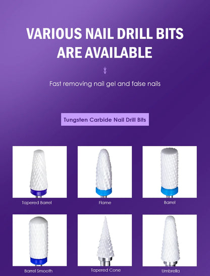 LadyMisty Ceramic Nail Drill Bit Milling Cutter For Manicure Pedicure Nail Files Buffer Nail Art Equipment Accessory