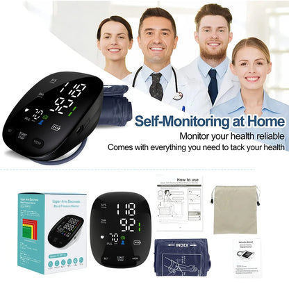 Kingclinic New Household Arm Type Digital Electronic Portable LED Smart Blood Pressure Meter BP Monitor