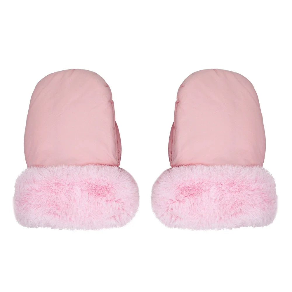 Stroller Gloves 1 Pair Winter Windproof Warm Cute Bear Brown Style Universal Prams Gloves Waterproof Baby Stroller Accessories