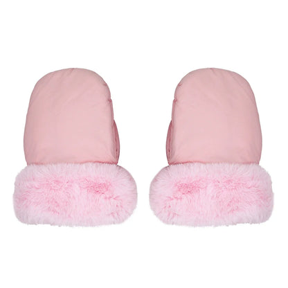 Stroller Gloves 1 Pair Winter Windproof Warm Cute Bear Brown Style Universal Prams Gloves Waterproof Baby Stroller Accessories