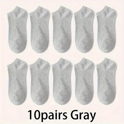 5/10-Pack Unisex Comfort-Fit Ankle Socks For All, Breathable & Lightweight - Ideal For Sports & Daily Wear