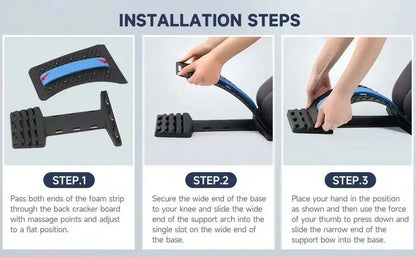 Back Support Back Stretching Device,Back Massager for Bed Chair Car,Multi-Level Lumbar Support Stretcher Spinal Muscle Pain Reli