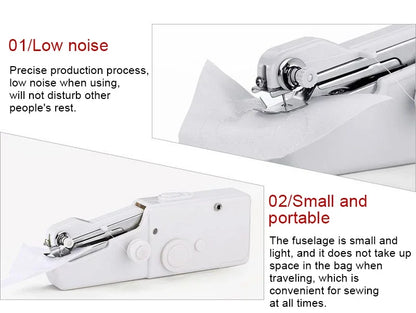 Portable Sewing Machine Manual Handheld Rope-free Electric Quick Build DIY Apparel Supplies Arts Crafts Home Garden Mini