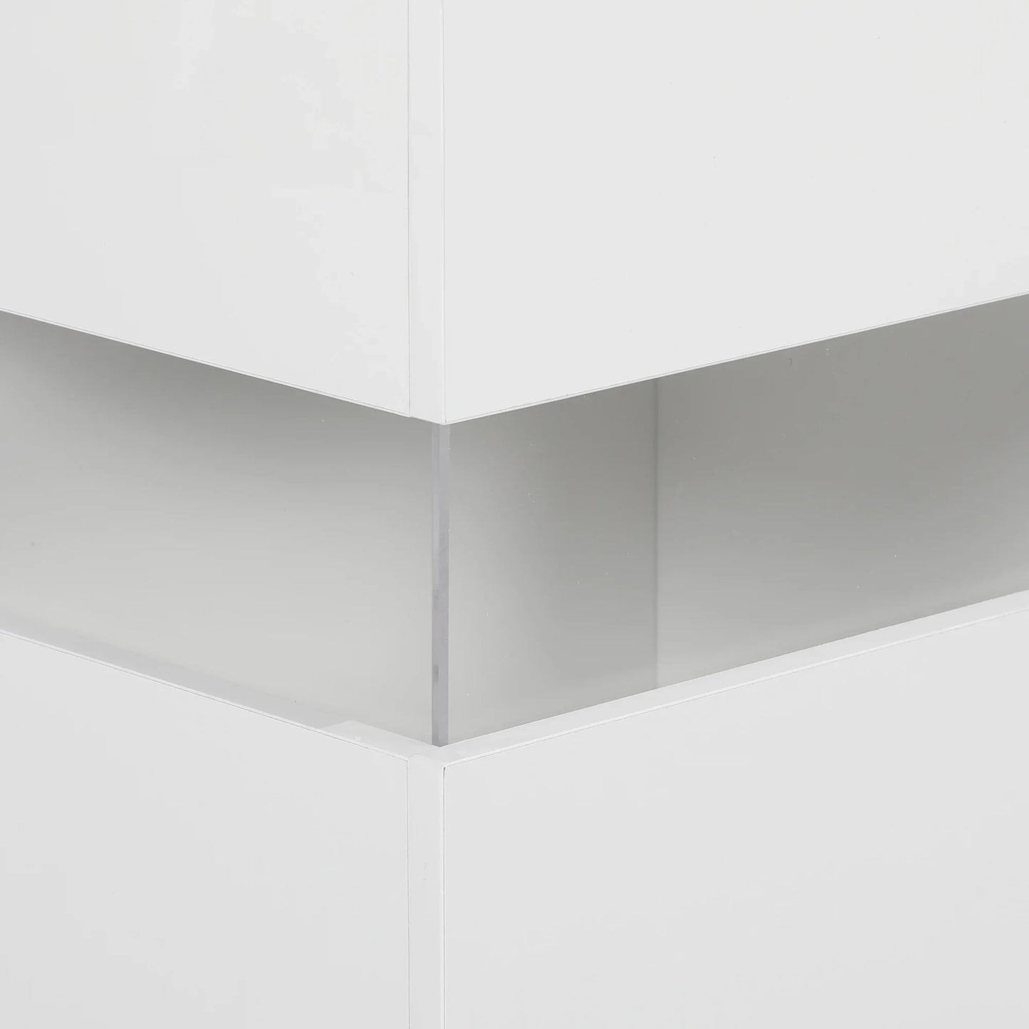 HOMCOM LED Sideboard, High Gloss Storage Cabinet with 4 Drawers, White