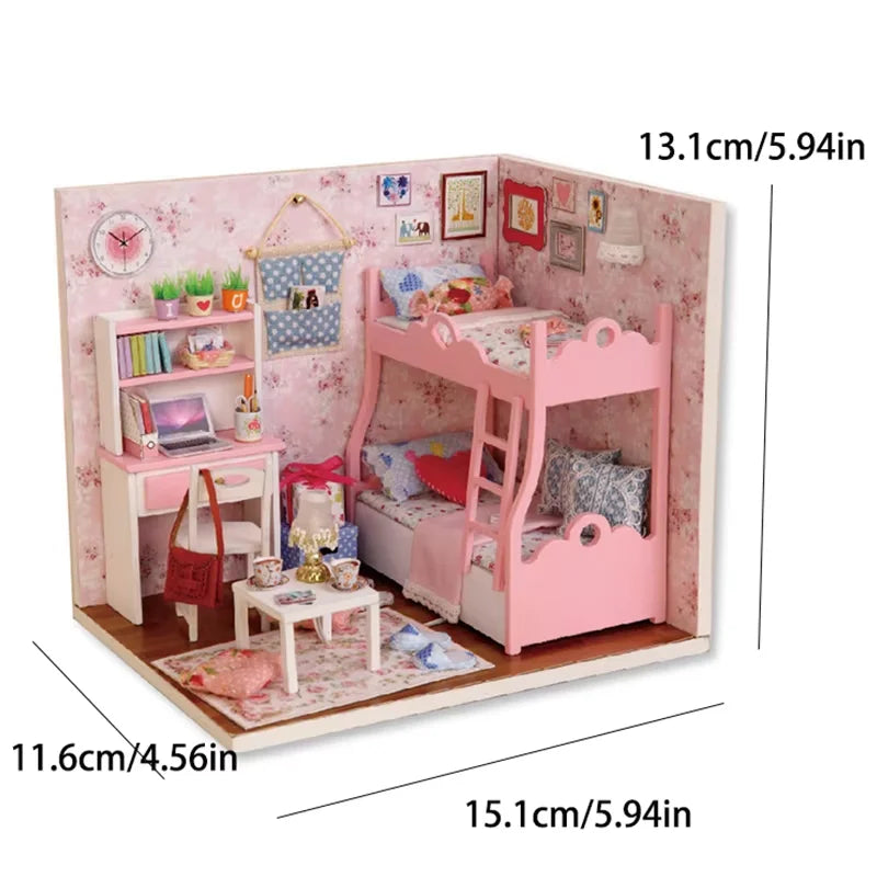 DIY Doll Houses Kits 3D Wooden Puzzles Mini Doll House Assembly Building Furniture Handmade Toys For Kids Birthday Gifts
