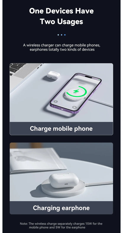Essager 15W Magnetic Qi Wireless Chargers Fast Charging for iPhone 14 13 12 Pro Max PD Fast Charging For Xiaomi Pad Adapter