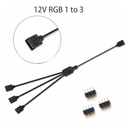 Sync Motherboard Cable 4PIN 12V RGB 3PIN 5V ARGB 1 to 2/1 to 3/1 to 4/1to 5 Extension line
