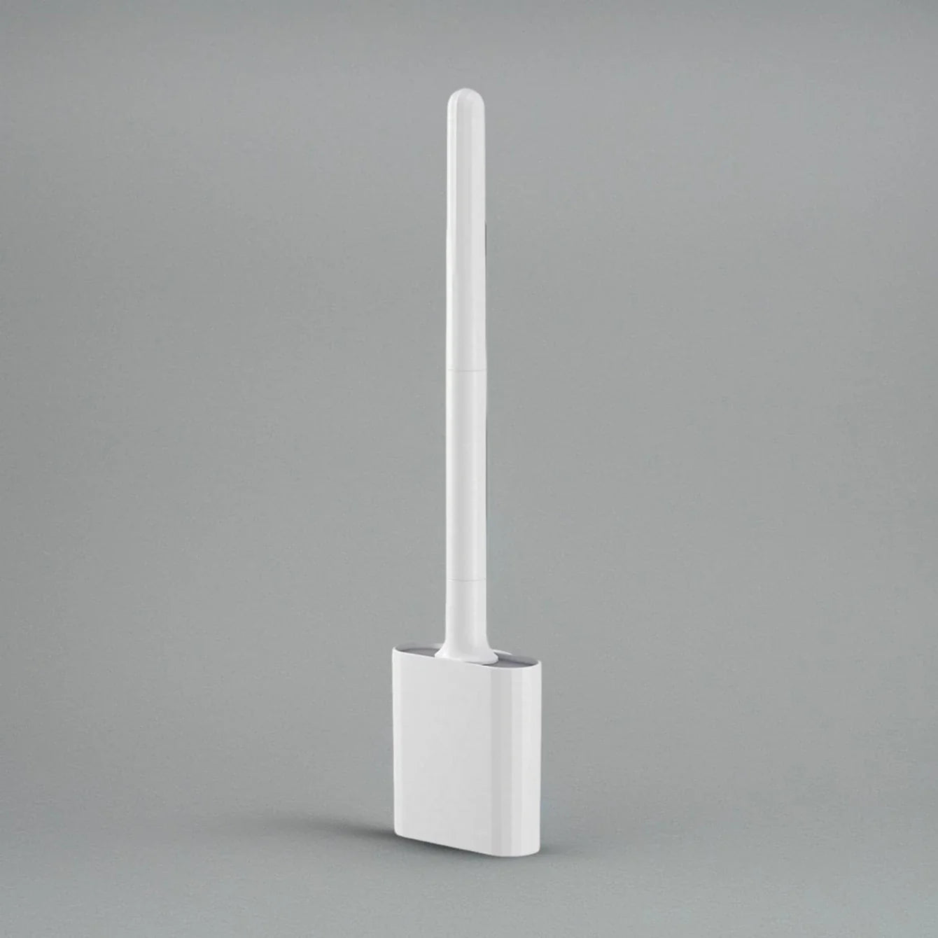 1 mini silicone toilet brush set, wall mounted and standing dual-purpose, soft silicone brush, easy to clean toilet corners