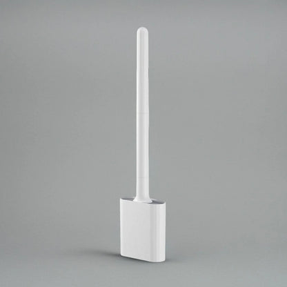 1 mini silicone toilet brush set, wall mounted and standing dual-purpose, soft silicone brush, easy to clean toilet corners