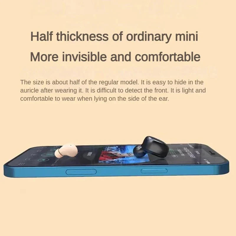 Mini Invisible Earphones Bluetooth 5.3 Headphones HiFi Stereo Wireless Headsets Noise Reduction Earbuds for Xiaomi Huawei