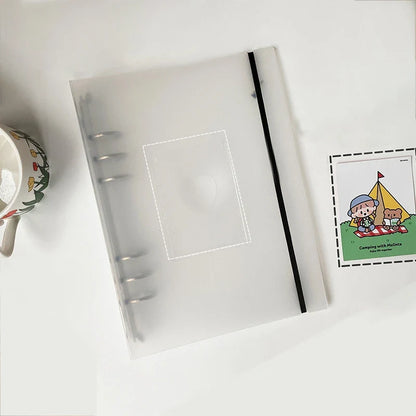 A5 Kpop Photocard Holder Binding Photo Cards Holder in Polaroid Album Book 3 Inches Heart Photo Card School Stationery Binder