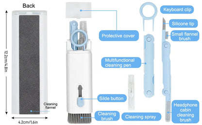 7-in-1 Computer Keyboard Cleaner Brush Kit Earphone Cleaning Pen For Headset Keyboard Cleaning Tools Cleaner Keycap Puller Kit
