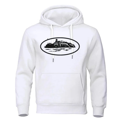 Men's Premium Hoodie Sweatshirt with General Brand Logo Comfortable Streetwear Casual Hooded Pullover for Youth