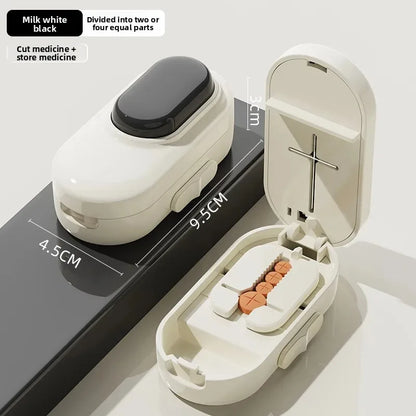 New Quartering Pill Cutter Storage Box Portable Drug Tablet Medicine Dustproof Divider Organizer Crusher Pill Cutter