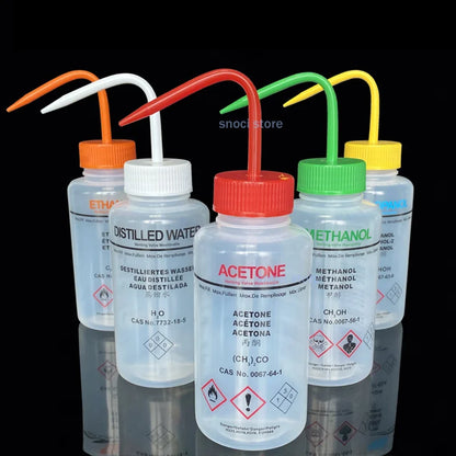 250ml 500ml Safe Wash Bottle with Label Acetone Methanol Ethanol Laboratory Cleaning Bottle，1Piece