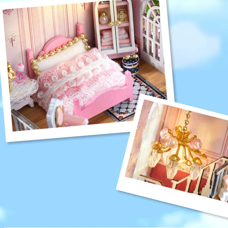 DIY Wooden Doll Houses Mini Assembly Handmade Small House Creative Scene Decoration DollHouse For Toys Birthday Gifts