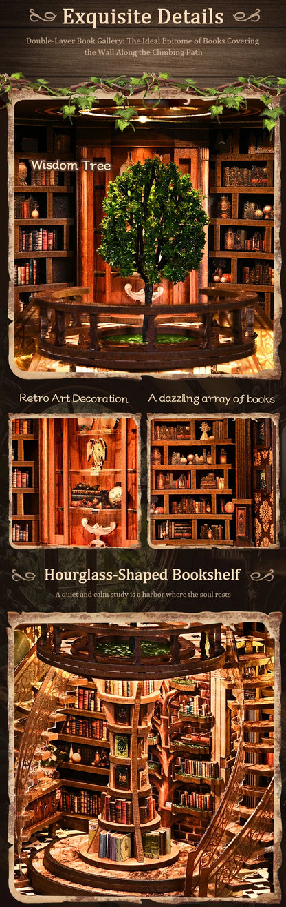 NEW DIY Wooden Book Nook Figurines Miniatures Doll House Kit 3D Puzzle Bookend for Friends Birthday Gifts Home Decor Crafts