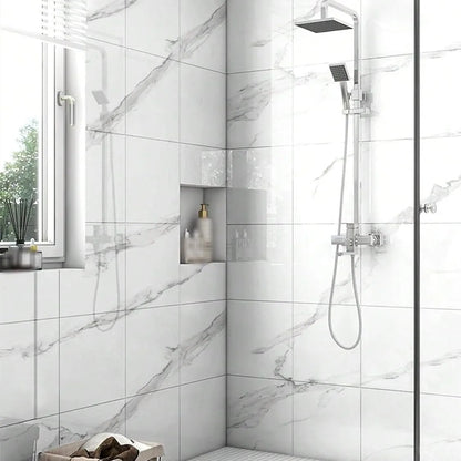 Waterproof Peel and Stick Marble Wall Tiles11.8x11.8 in Self Adhesive PVC Panels for Bathroom Kitchen and Living Room