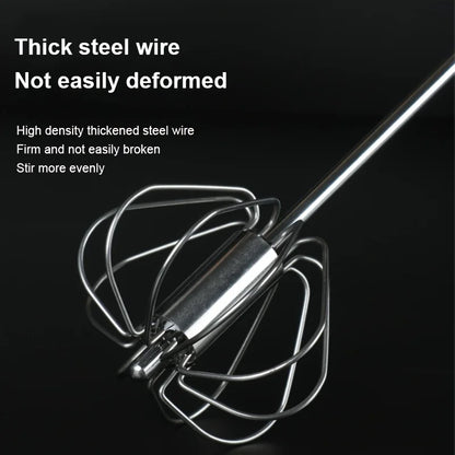 Stainless Steel Egg Beater Durable Semi-Automatic Mixer for Effortless Egg Cream Mixing Stirring and Beating for Kitchen Baking
