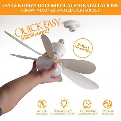 E27 with Remote LED 40W Ceiling Fan Light  Dimming Function  Suitable for Living Room Study and Home use  85-265V