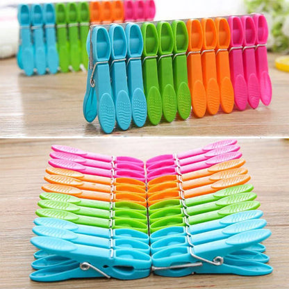 48/24Pcs Clothespins Hanging Pegs Clips Plastic Hangers Racks Laundry Clothes Pegs Clamps Towel Clips Home Storage Hooksks