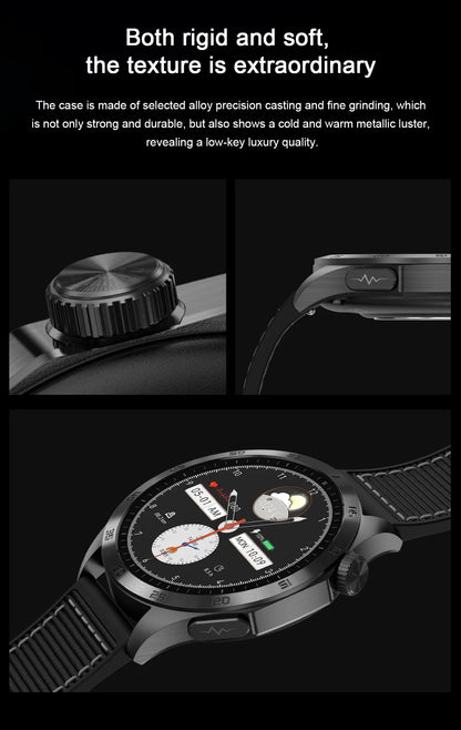 For iOS Android New Health Measurement SmartWatch Men Blood Oxygen Uric Acid ECG+PPG Body Blood Pressure HD Bluetooth Call Watch