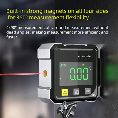 Magnetic Laser Inclinometer Digital Electronic Level Instrument Digital Angle Measuring Protractor Hand Tools For Woodworkin