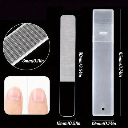 4-piece black stainless steel nail clipper with nano glass file polishing nail file manicure tool set