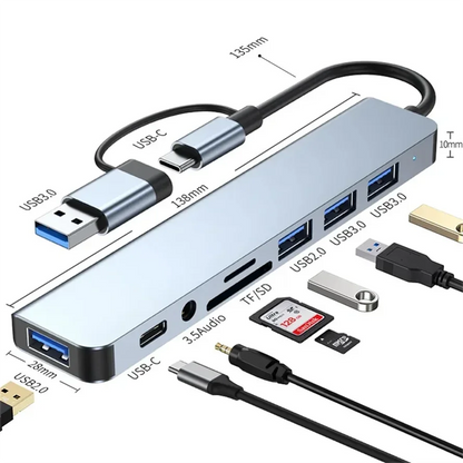 USB C HUB 4K 30Hz Type-C to HDMI-compatible USB 3.0 Adapter 11 in 1 Type C HUB Dock PD 87W USB C Splitter for MacBook Pro Air