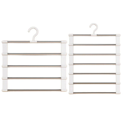 7 Layers Stainless Steel Pants Hanger Space Saving Closet Organizer Trousers Rack Non-Slip Wardrobe Storage Clothes Rack