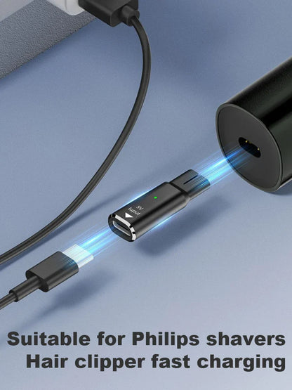 5V Type-C Shaver Adapter Charger Converter Compatible with Philips One Blade QP2724 QP2834 QP4530 QP1924 QP1324 Shaver