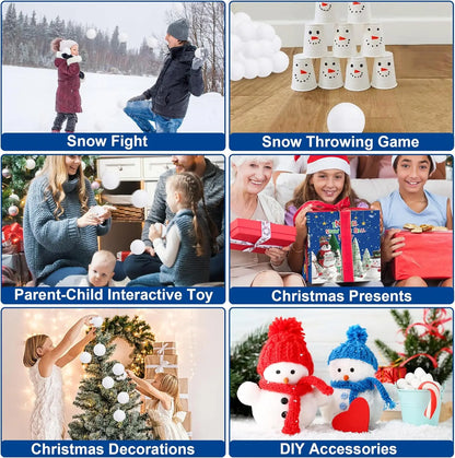 30Pcs Soft Fake Snow Balls White Plush Snow Balls Pendant Winter Indoor Outdoor Ornaments Christmas Party Home Decor