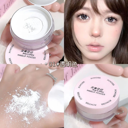 Air Setting Loose Powder Transparent White Long Lasting Matte Finish Makeup Oil Control Coverage Face Powder Cosmetics With Puff
