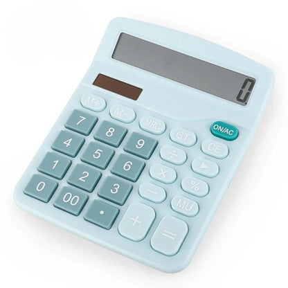 12-Digit Large LCD Display Calculator Financial Accounting Office Calculator with Solar & Battery Dual Power