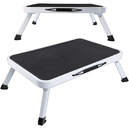 Step Stool Extra Wide Step Safety Non Slip Mat Heavy Duty Steel Folding Portable Kitchen Stool Home Garden Tool DIY