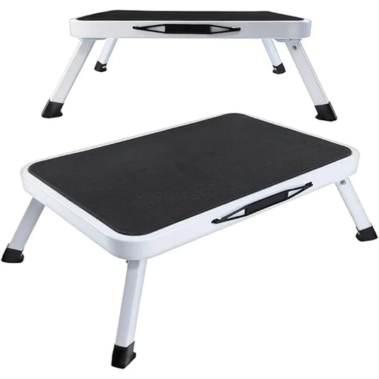 Step Stool Extra Wide Step Safety Non Slip Mat Heavy Duty Steel Folding Portable Kitchen Stool Home Garden Tool DIY