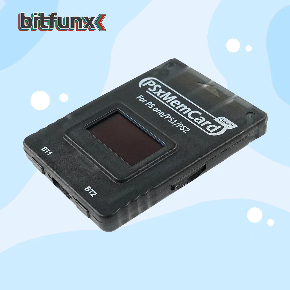 Bitfunx PSxMemCard Gen2 Store Game Saves for PS1 and PS2 Games for PlayStation1 PS one Playstation2 Game Consoles