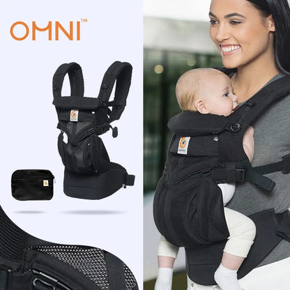 Ergobaby All Carry Positions Breathable mesh baby carrier, enhancing lumbar support and airflow (7-45 pounds)