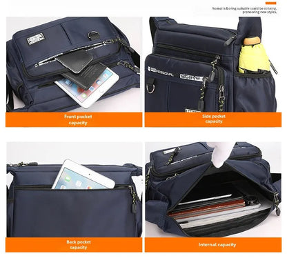Design Oxford Shoulder Bag Large Capacity Men's Casual Multi-layer Pocket Fashion Single Shoulder Crossbody Luxury Messenger Bag