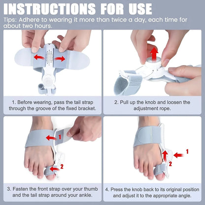 Big Toe Orthopedic Toe Straightener Hallux Valgus Orthotics Adjuster Correction Bunions Corrector for Left & Right Feet Rotatabl