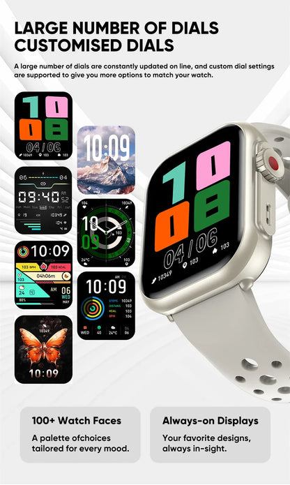 Watch Ultra K62 Men Women 1000mAh AMOLED 100+Sport Heart Rate HD Bluetooth Call GPS Track Waterproof Smart Watch For iOS Android